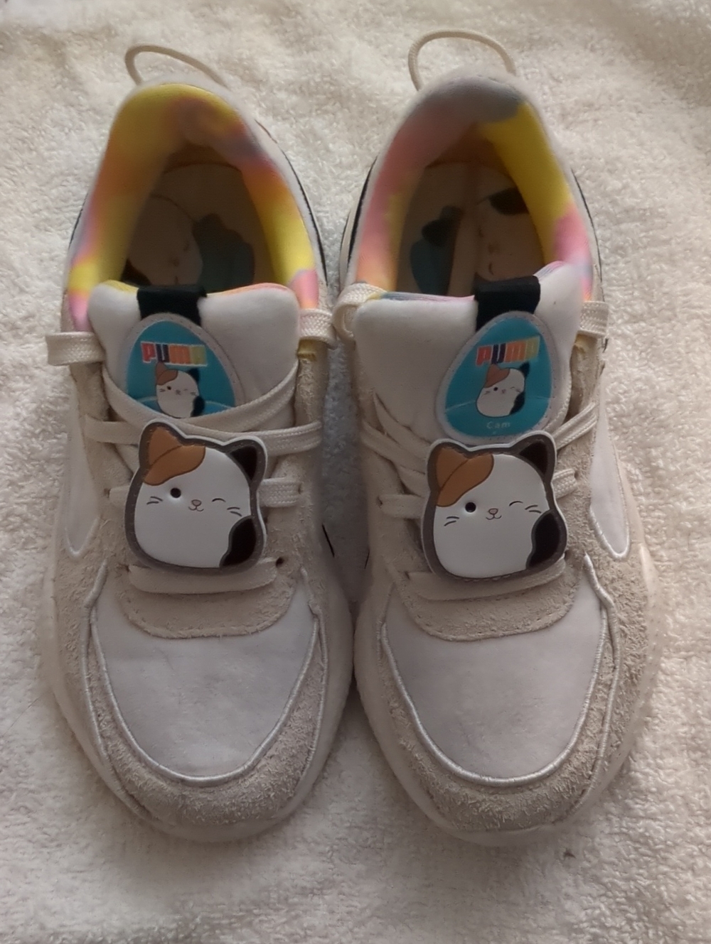 Puma Squishmallows Kids  Cat Lace-Up Sneakers in Cream